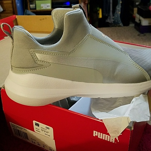 puma slip ons women silver